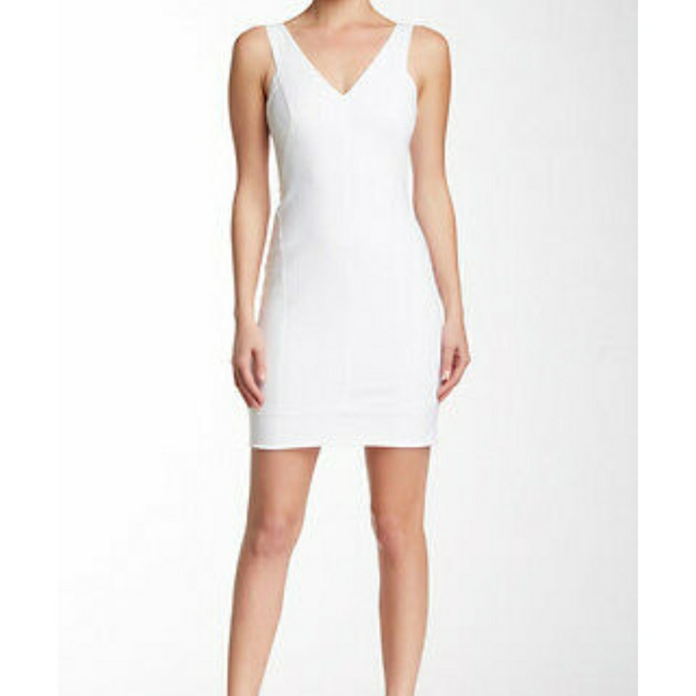 HELMUT LANG WHITE FRAME STRETCH BODYCON DRESS 2